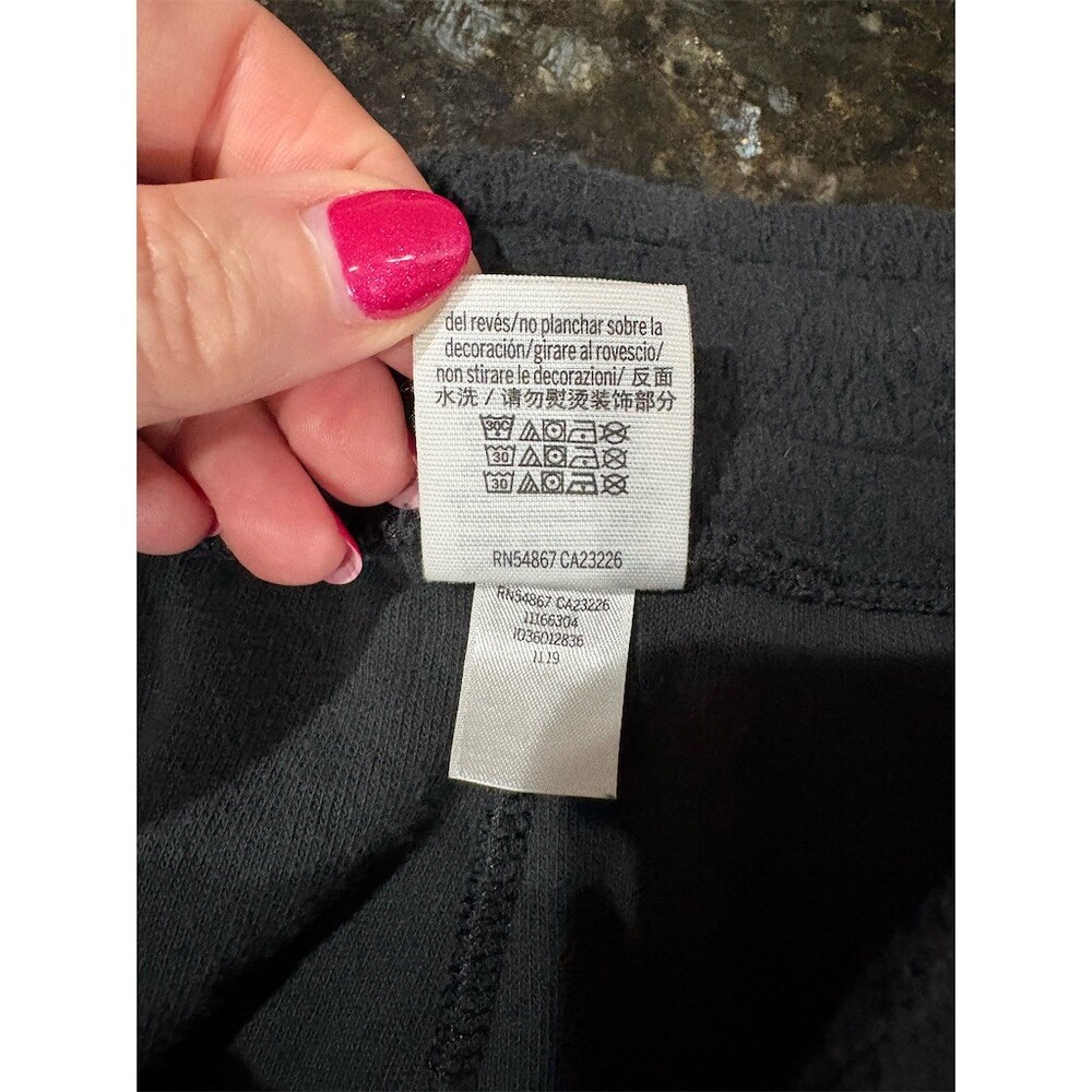 Victoria's Secret PINK Jogger Sweatpants Womens M Black Red Rose Print - Picture 8 of 8